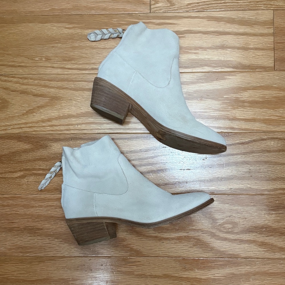 Joie Adria Bone Suede Roper Toe Booties - Women’s Size 37